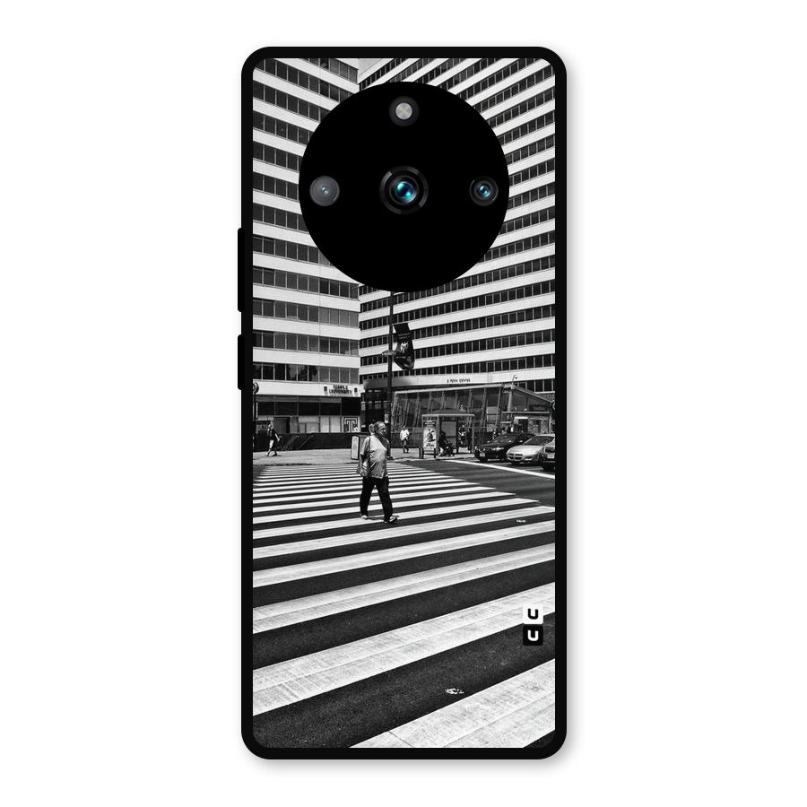 Black White Perspective Metal Back Case for Realme 11 Pro Plus