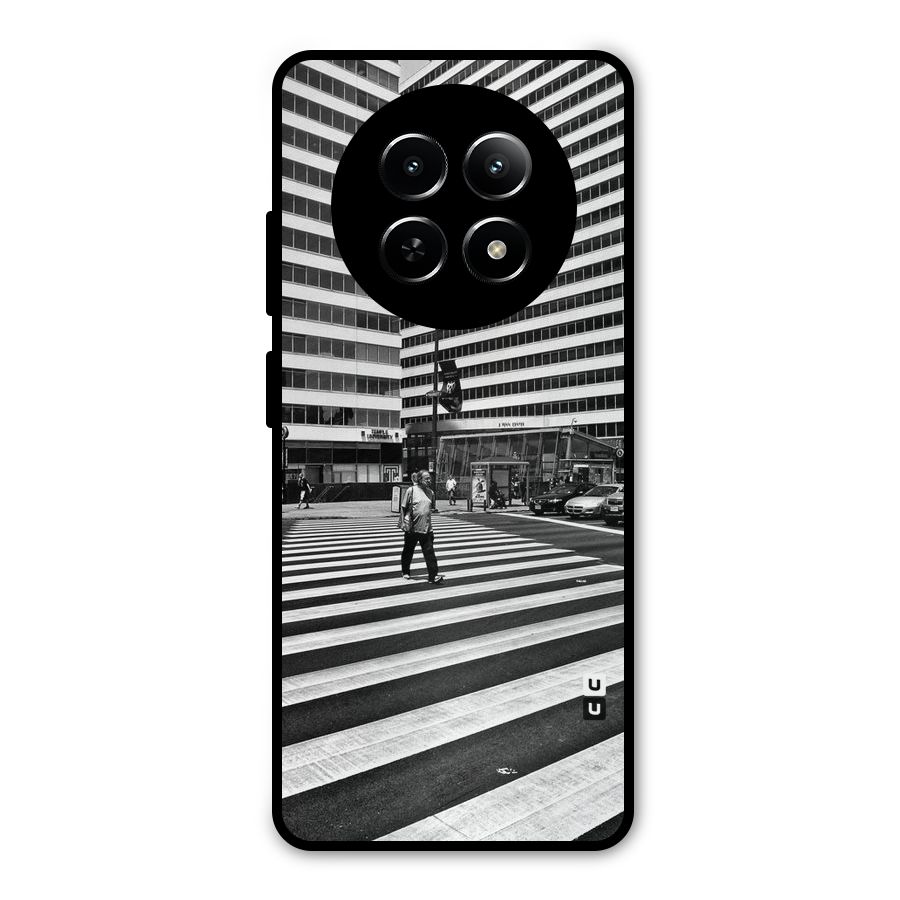 Black White Perspective Metal Back Case for Realme 13