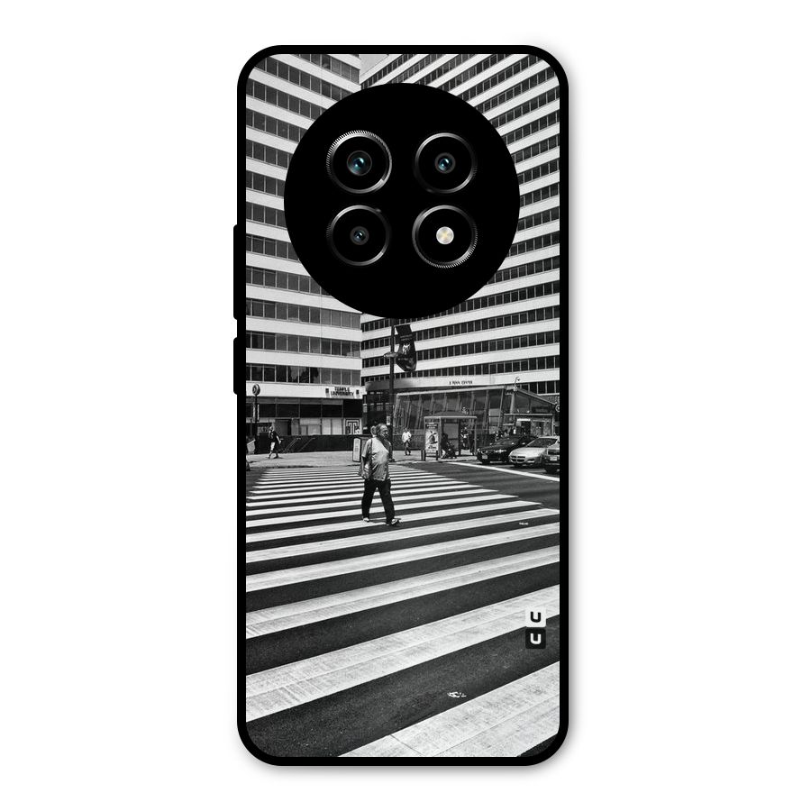 Black White Perspective Metal Back Case for Realme 13 Pro