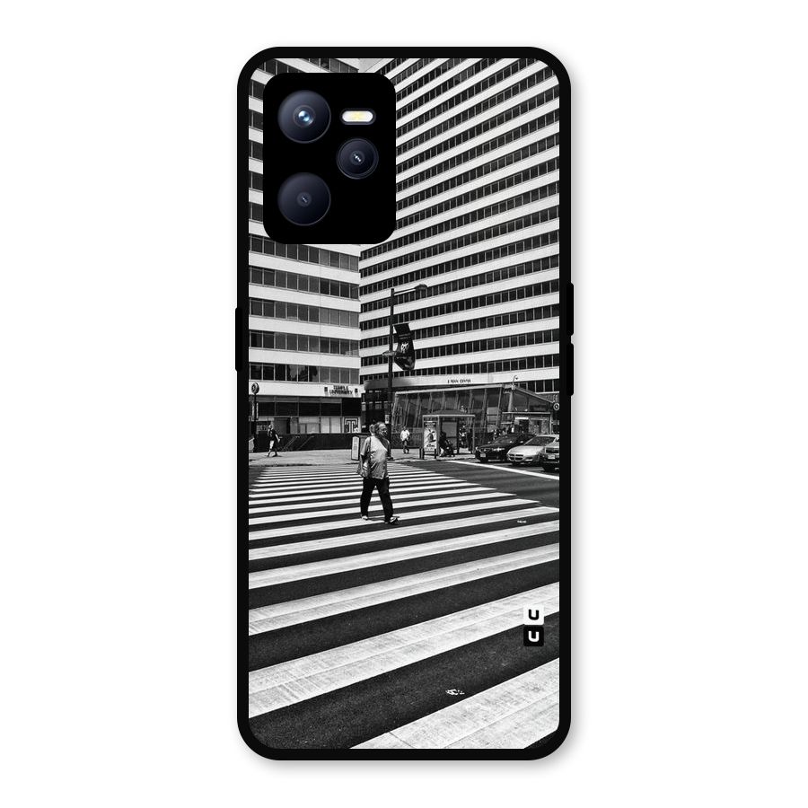 Black White Perspective Metal Back Case for Realme C35