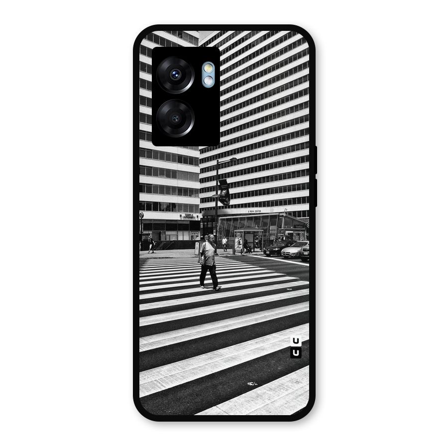 Black White Perspective Metal Back Case for Realme Narzo 50 5G