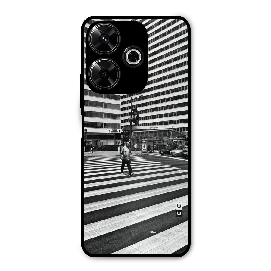 Black White Perspective Metal Back Case for Redmi 13 5G