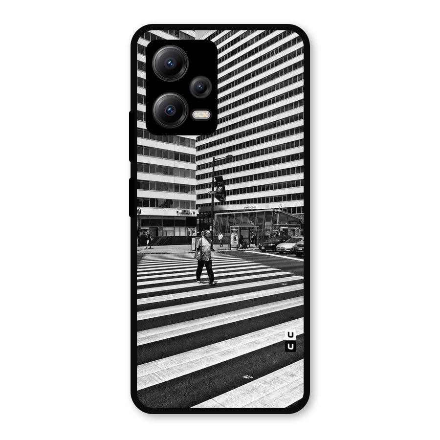 Black White Perspective Metal Back Case for Redmi Note 12 5G