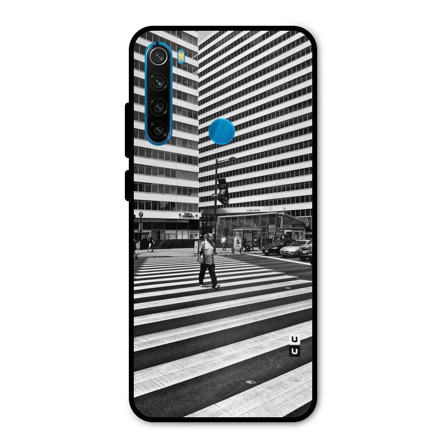 Black White Perspective Metal Back Case for Redmi Note 8