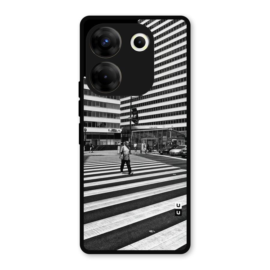 Black White Perspective Metal Back Case for Tecno Camon 20