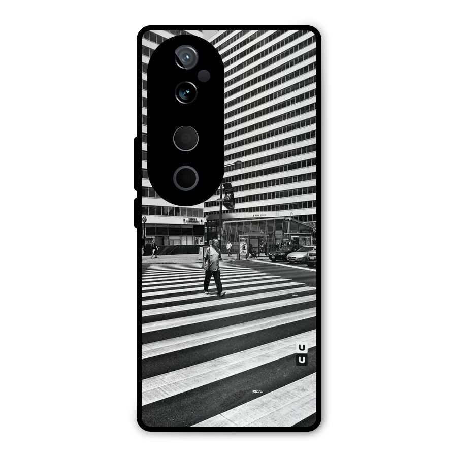 Black White Perspective Metal Back Case for Vivo T3 Ultra