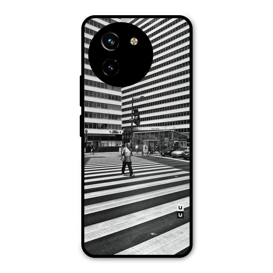 Black White Perspective Metal Back Case for Vivo T3x