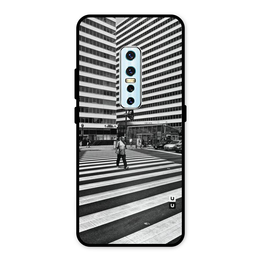 Black White Perspective Metal Back Case for Vivo V17 Pro
