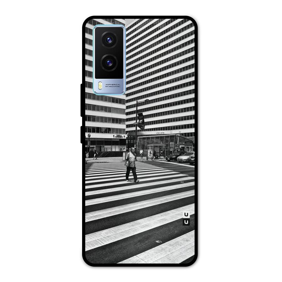 Black White Perspective Metal Back Case for Vivo V21e 5G