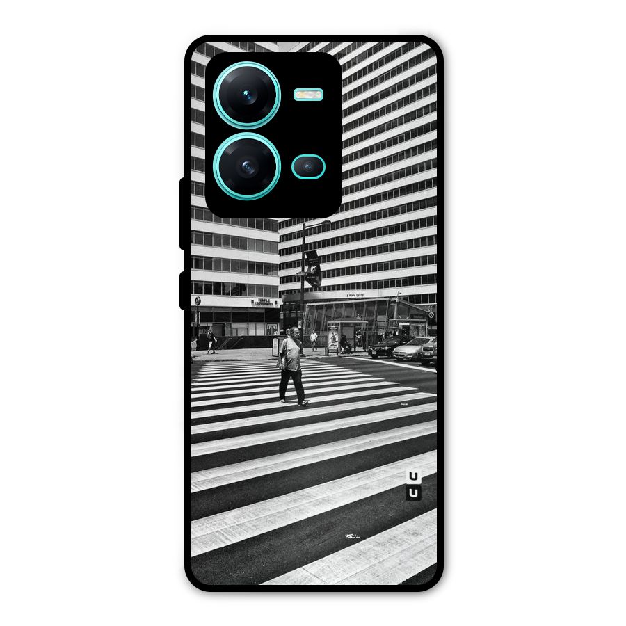 Black White Perspective Metal Back Case for Vivo V25