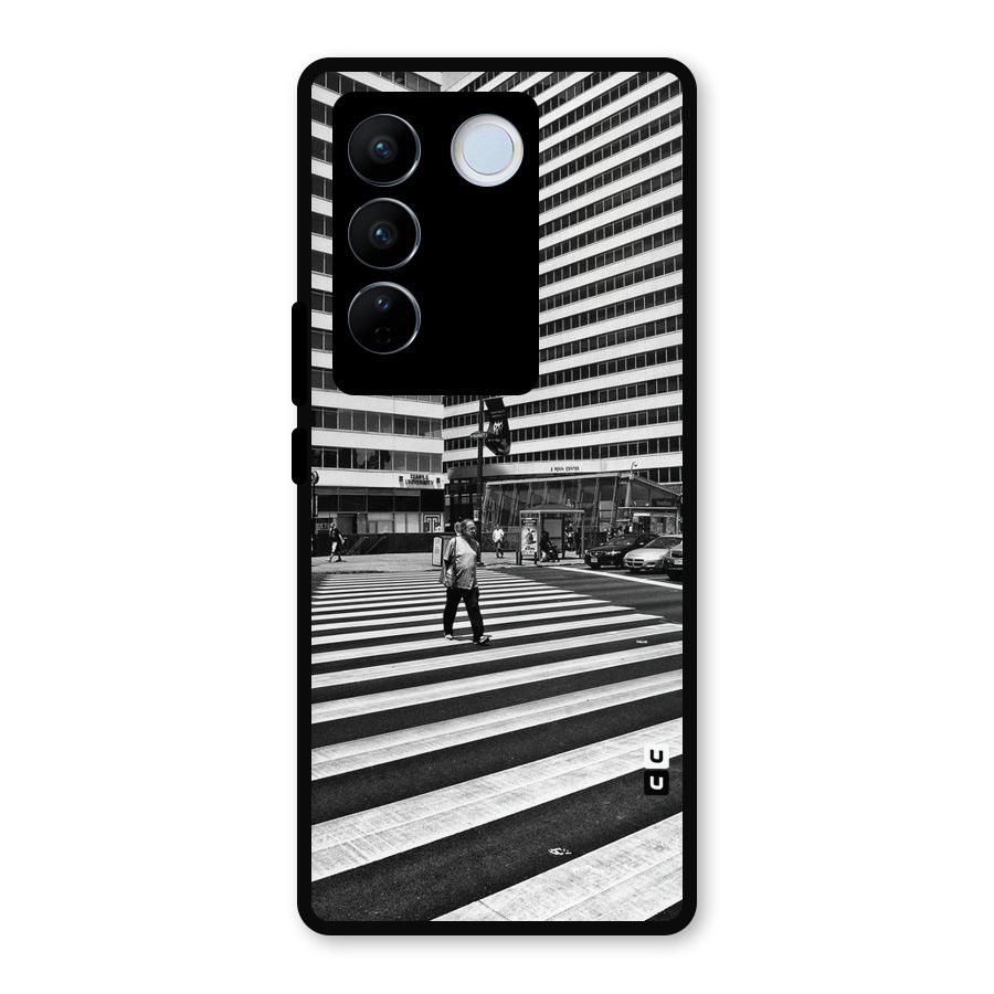 Black White Perspective Metal Back Case for Vivo V27