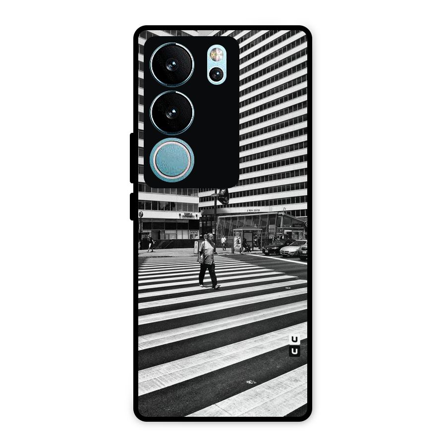 Black White Perspective Metal Back Case for Vivo V29