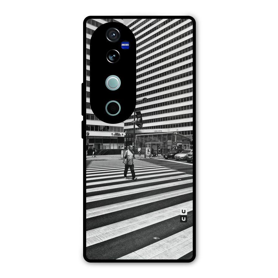 Black White Perspective Metal Back Case for Vivo V40 Pro