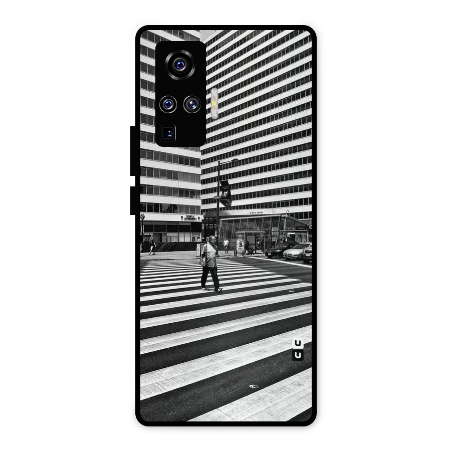 Black White Perspective Metal Back Case for Vivo X50 Pro