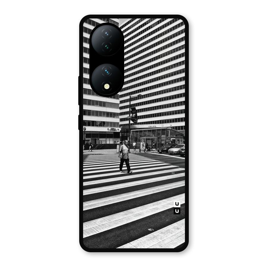 Black White Perspective Metal Back Case for Vivo Y100a