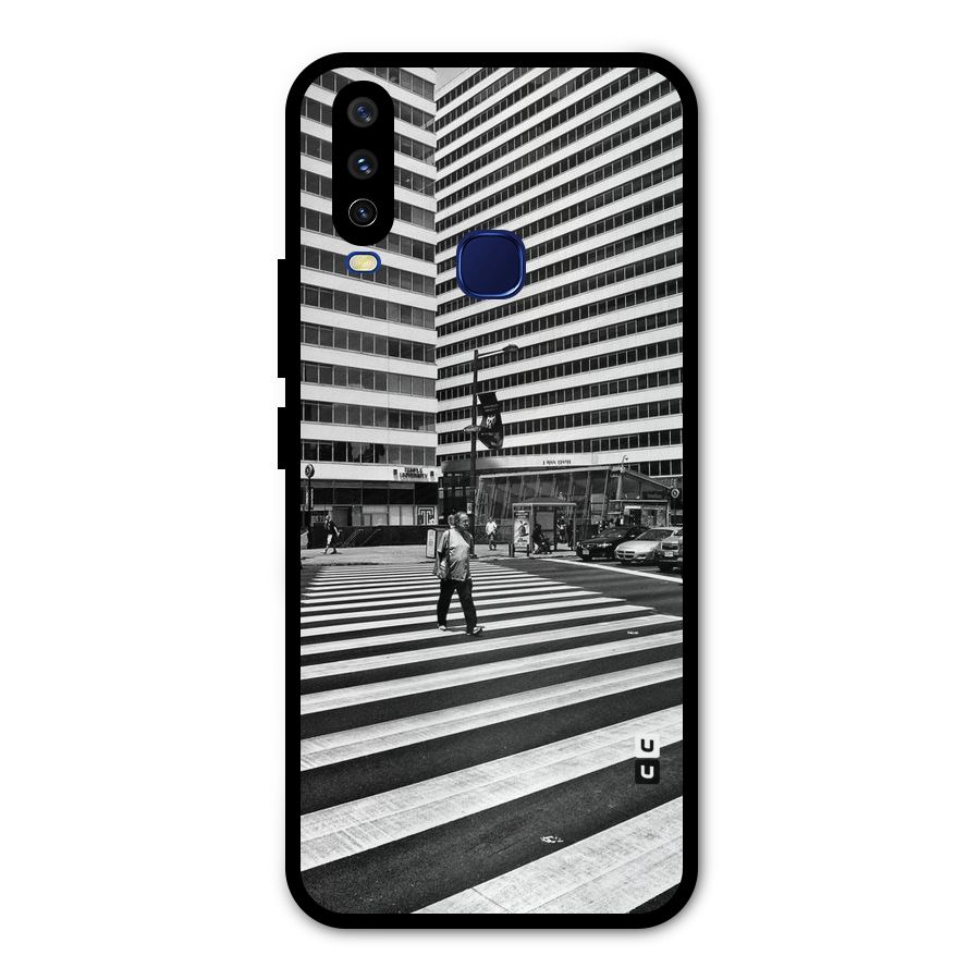 Black White Perspective Metal Back Case for Vivo Y15