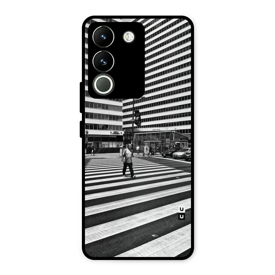 Black White Perspective Metal Back Case for Vivo Y200