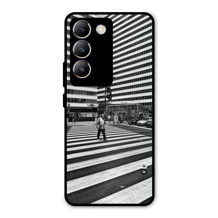 Black White Perspective Metal Back Case for Vivo Y200e
