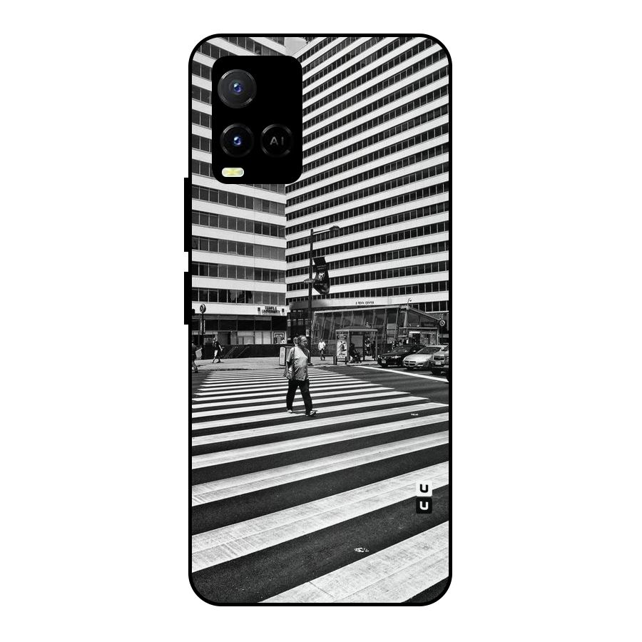 Black White Perspective Metal Back Case for Vivo Y21