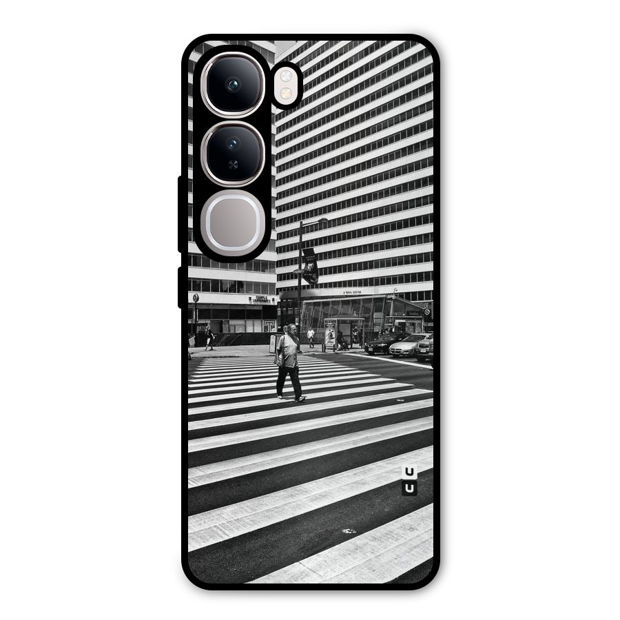 Black White Perspective Metal Back Case for Vivo Y300