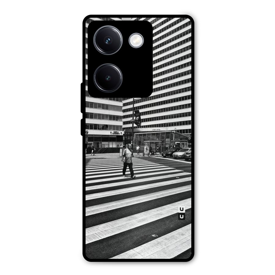 Black White Perspective Metal Back Case for Vivo Y300 Plus