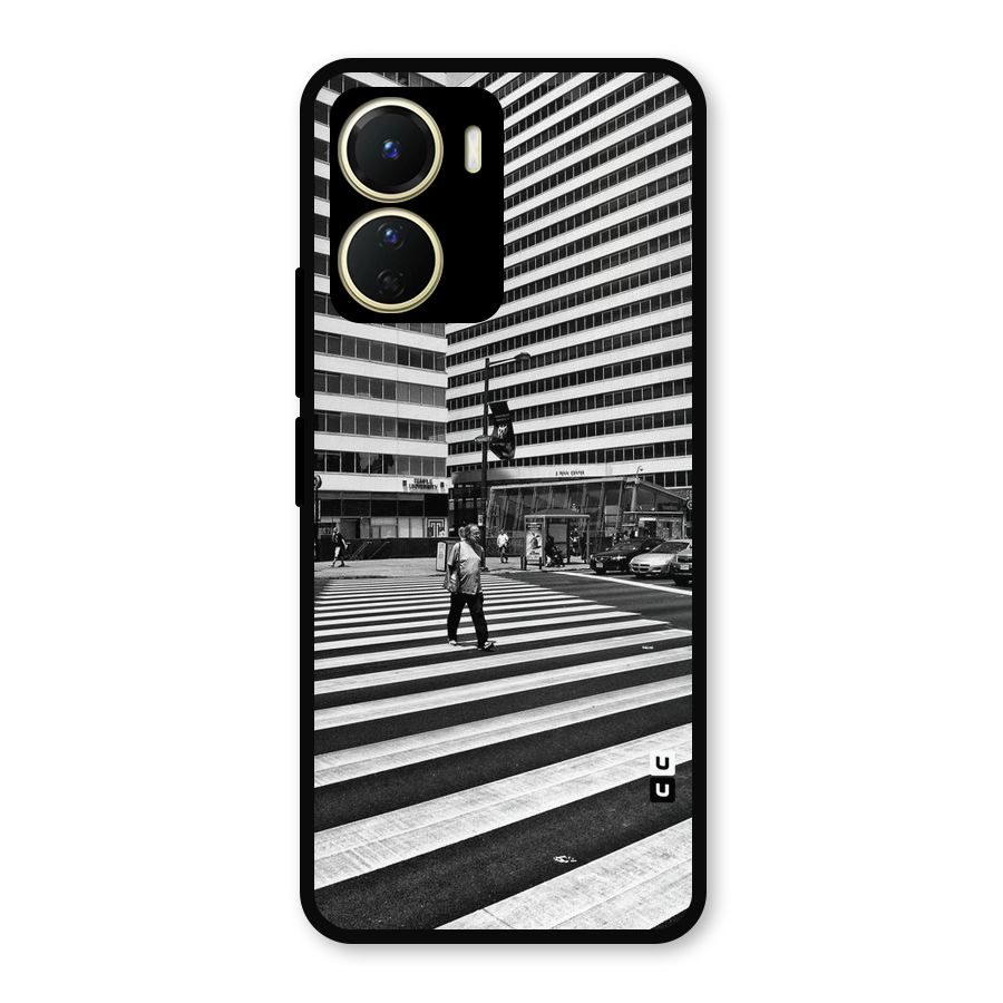 Black White Perspective Metal Back Case for Vivo Y56