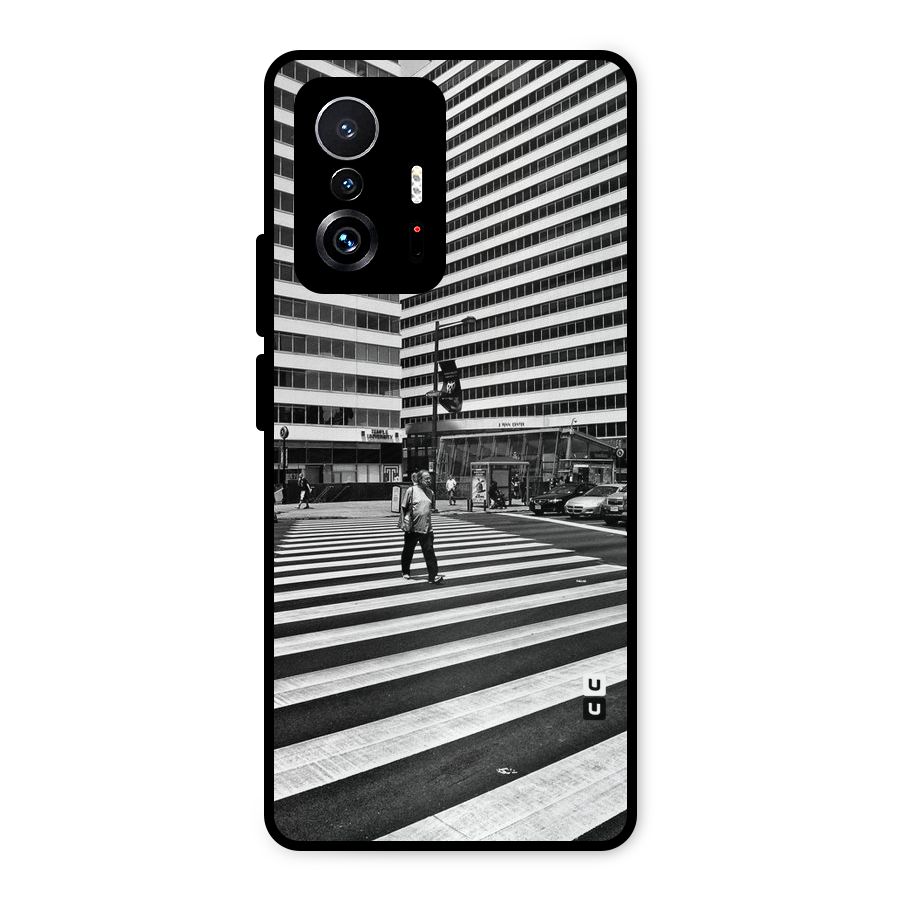 Black White Perspective Metal Back Case for Xiaomi 11T Pro