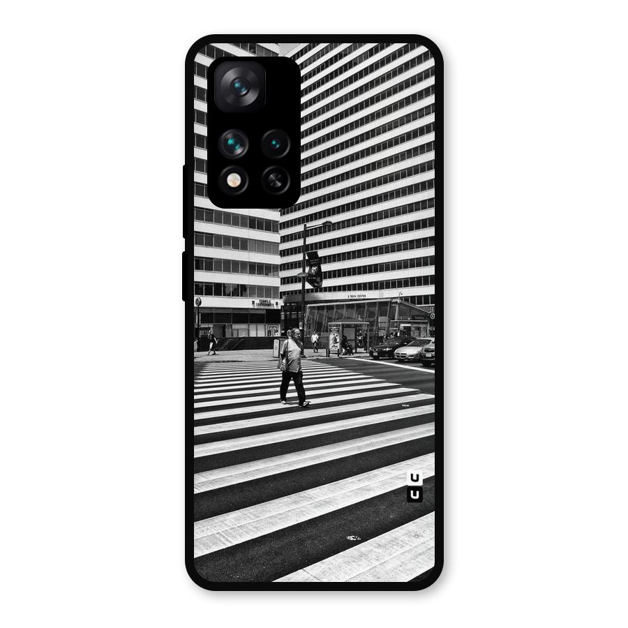 Black White Perspective Metal Back Case for Xiaomi 11i Hypercharge 5G