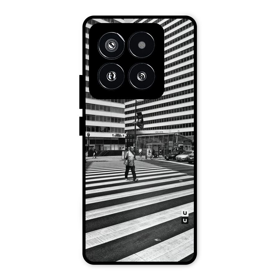 Black White Perspective Metal Back Case for Xiaomi 14 Pro