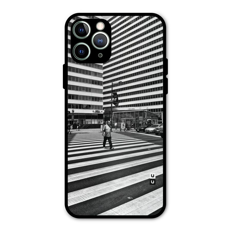 Black White Perspective Metal Back Case for iPhone 11 Pro Max