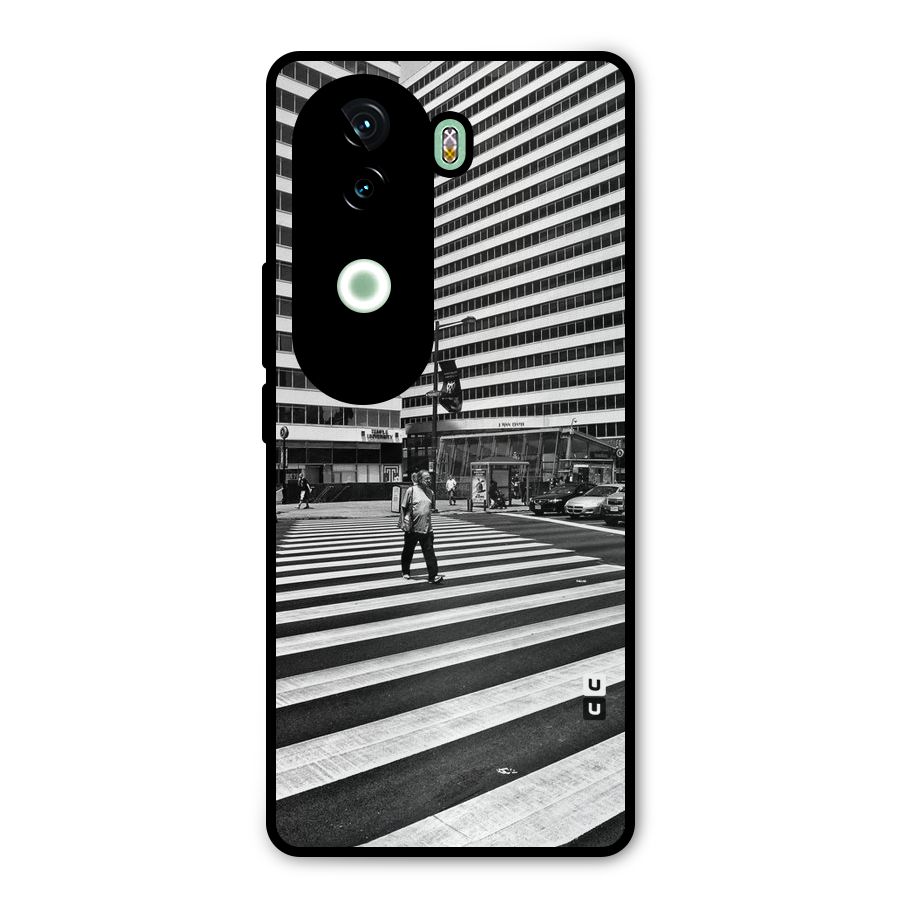 Black White Perspective Metal Back Case for iQOO Z9s