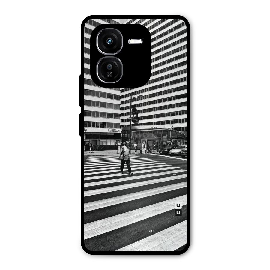 Black White Perspective Metal Back Case for iQOO Z9x