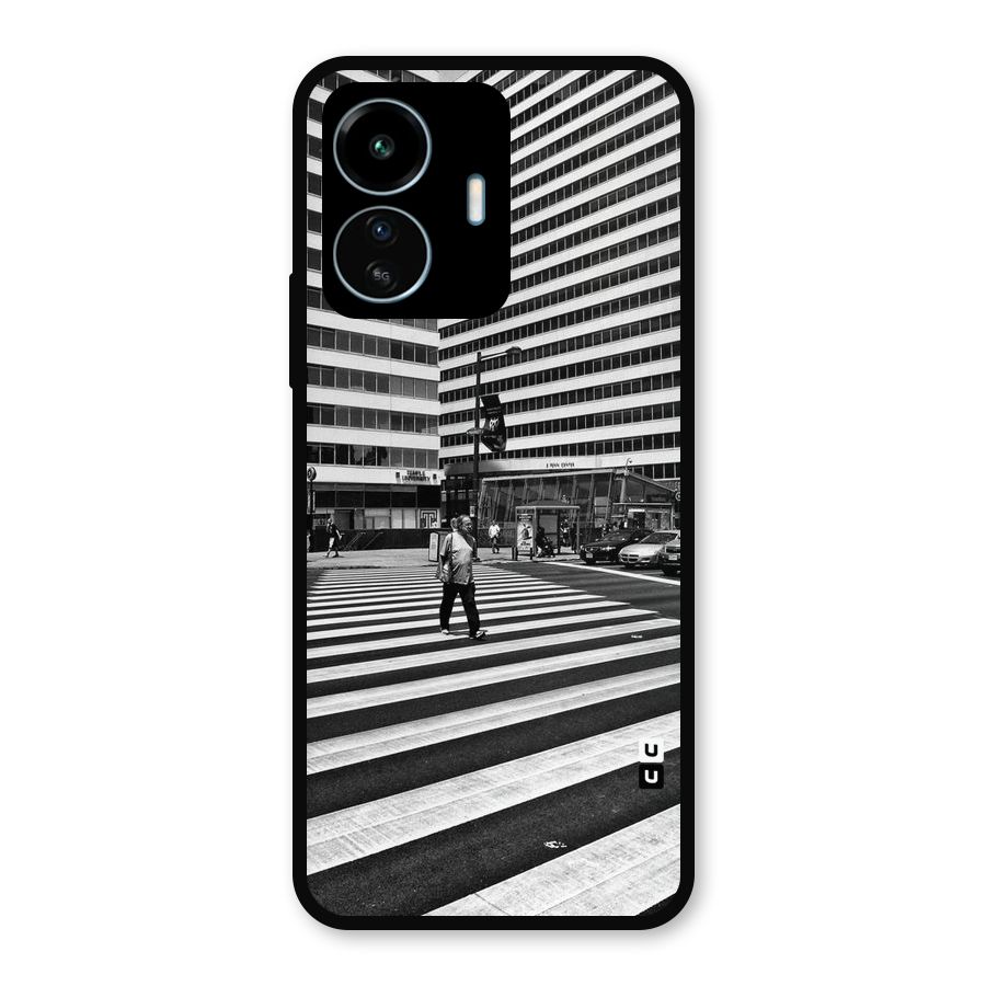 Black White Perspective Metal Back Case for vivo iQOO Z6 Lite 5G