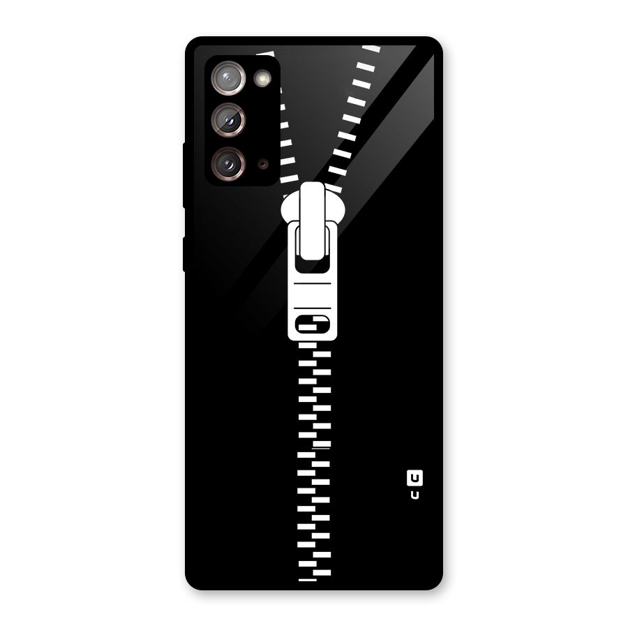 Black Zipper Glass Back Case for Galaxy Note 20