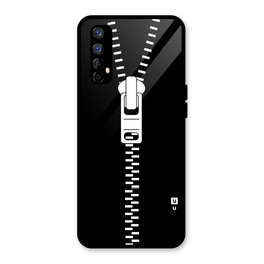 Black Zipper Glass Back Case for Realme Narzo 20 Pro