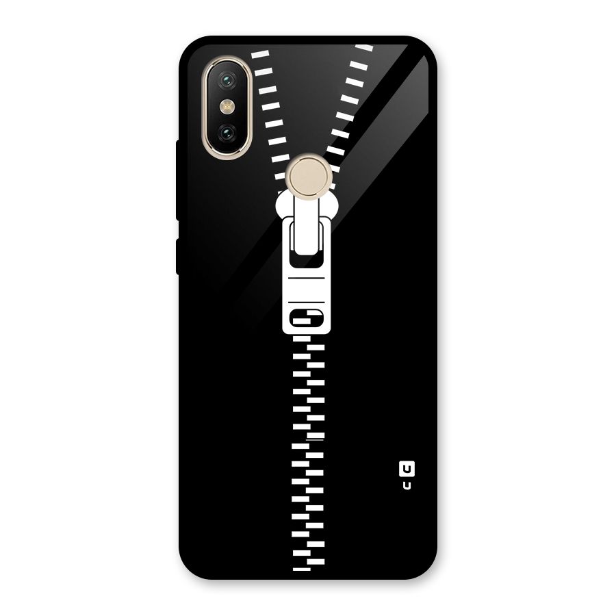 Black Zipper Glass Back Case for Redmi A2