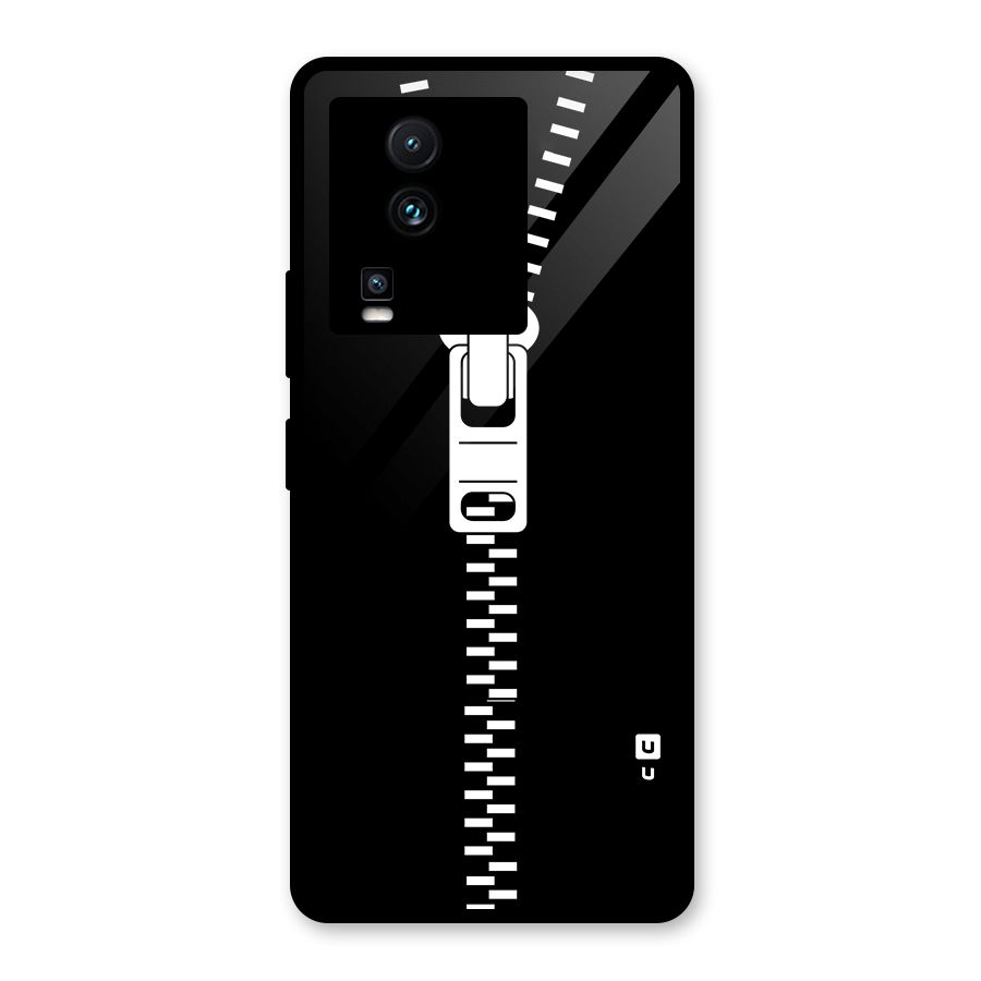 Black Zipper Glass Back Case for Vivo iQOO Neo 7