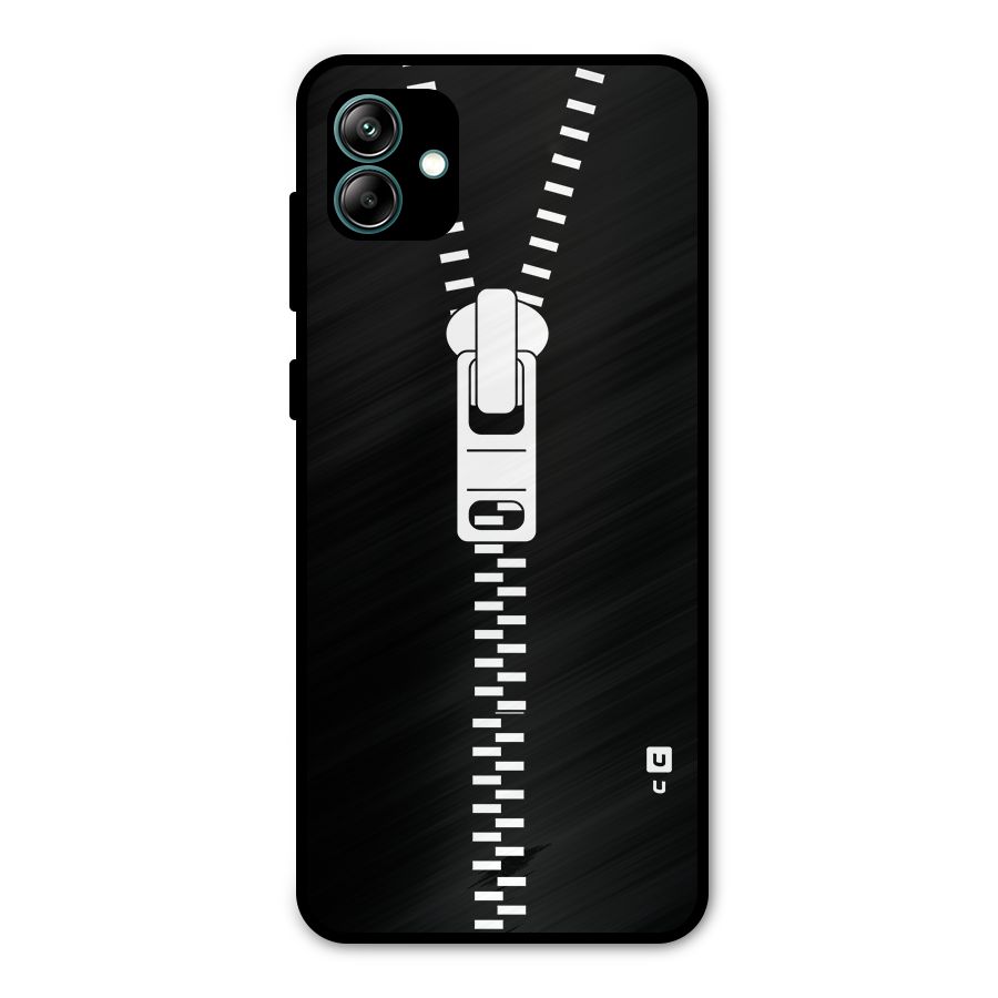 Black Zipper Metal Back Case for Galaxy A04
