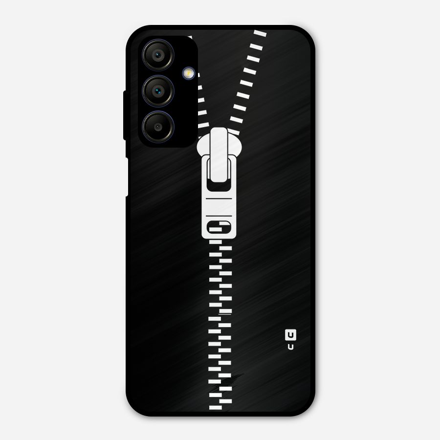 Black Zipper Metal Back Case for Galaxy A15 5G