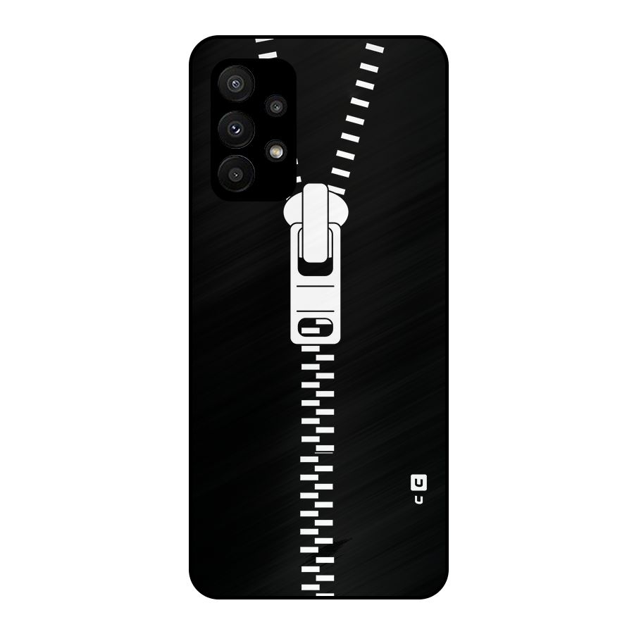 Black Zipper Metal Back Case for Galaxy A23
