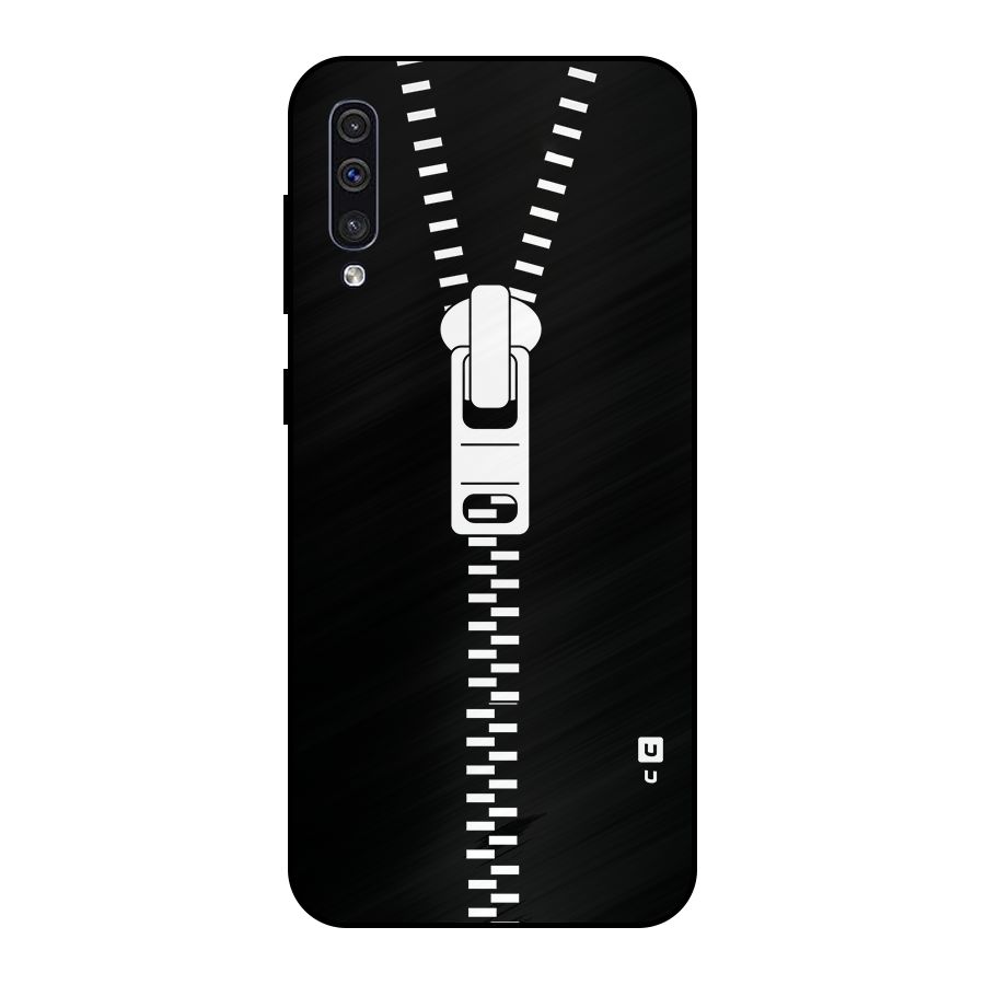 Black Zipper Metal Back Case for Galaxy A30s