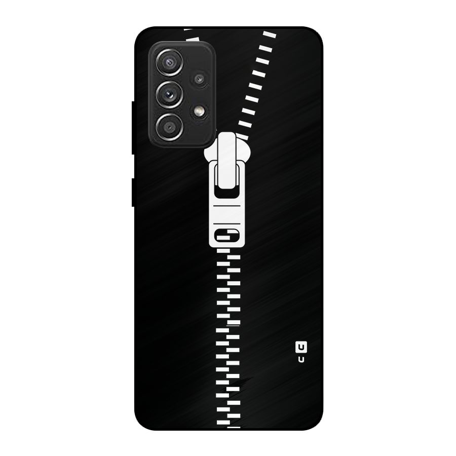 Black Zipper Metal Back Case for Galaxy A52s 5G