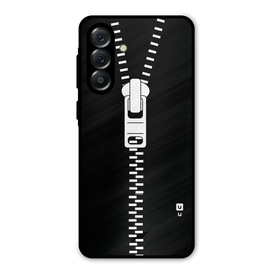 Black Zipper Metal Back Case for Galaxy A56