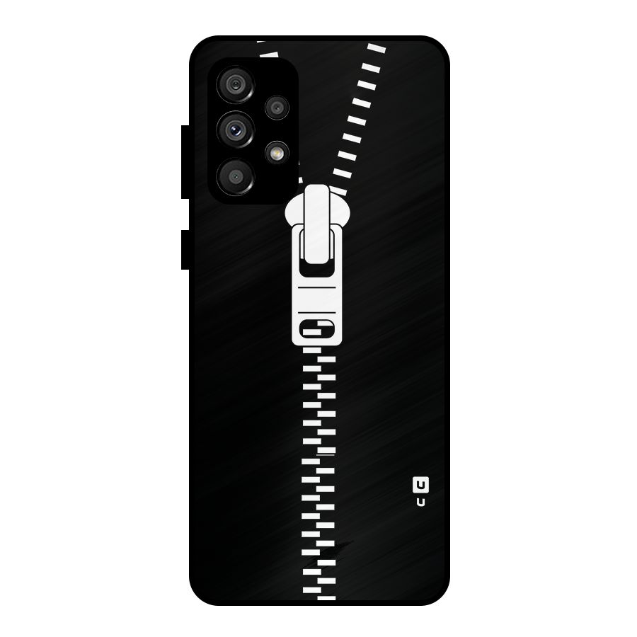 Black Zipper Metal Back Case for Galaxy A73 5G