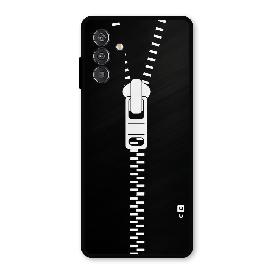 Black Zipper Metal Back Case for Galaxy M13