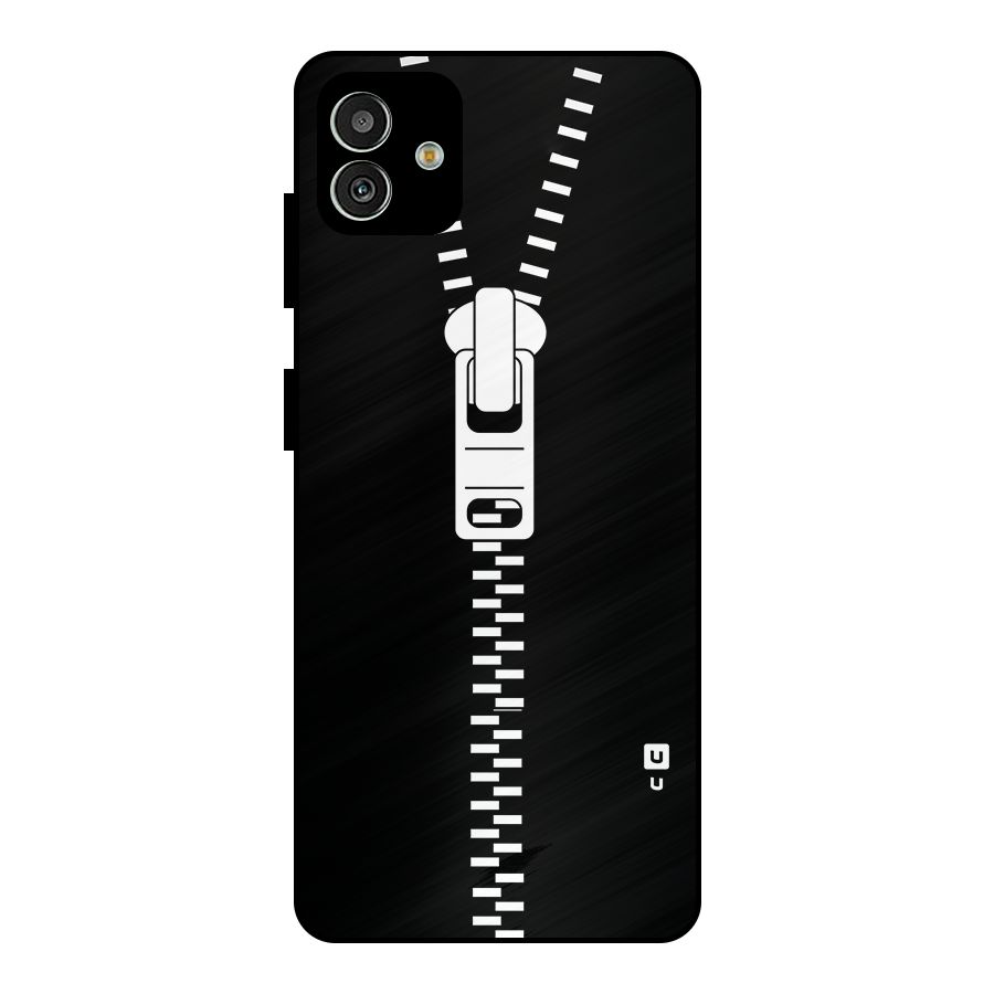 Black Zipper Metal Back Case for Galaxy M13 5G