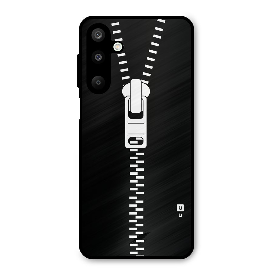 Black Zipper Metal Back Case for Galaxy M16