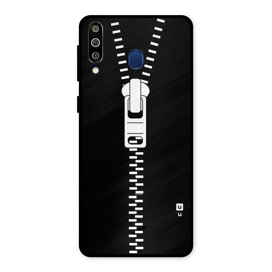 Black Zipper Metal Back Case for Galaxy M30