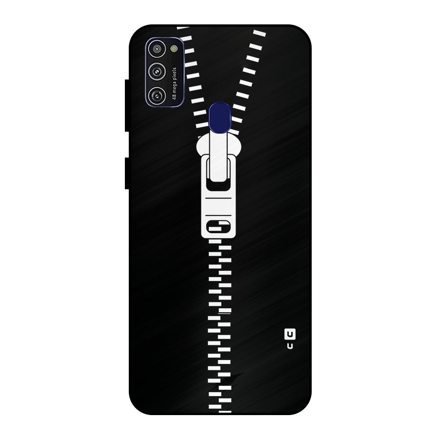 Black Zipper Metal Back Case for Galaxy M30s