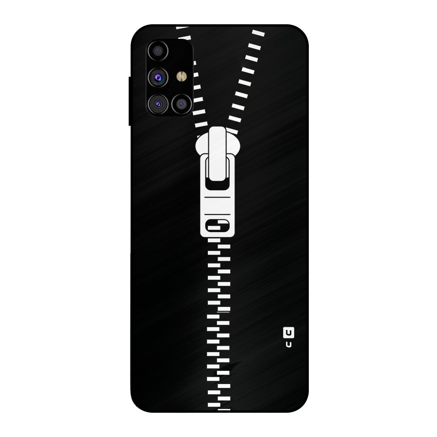 Black Zipper Metal Back Case for Galaxy M31s
